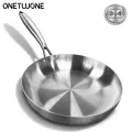 304 Stainless Steel Frying Pan, NonStick Pan Fried Steak Pot  Uncoated Kitchen Cookware For Gas Stove and Induction Cooker. 