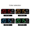 Large Digital Wall Clock Temperature and Date Week Display Night Mode Table Alarm Clock 12/24H Electronic LED Clock Timing Func. 