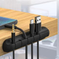 5 hole Cable Organizer Silicone USB Cable Winder Desktop Tidy Management Clips Cable Holder for Mouse Headphone Wire Organizer.