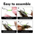 10pcs Luminous Spring-loaded shrimp hook Live Shrimp Hooks Stainless Steel Saltwater Live bait Fishing Hooks Shrimp Walker.