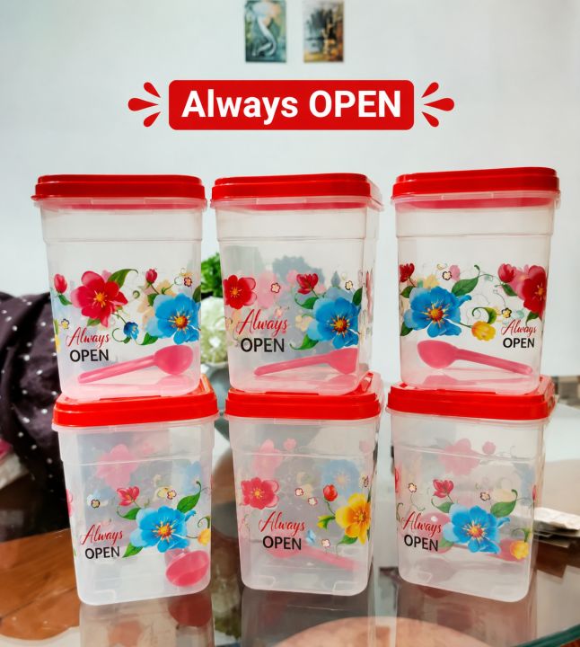 6 Pcs Plastic Jars - 1000ml