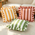 BUYNOW 1PC Striped Lace Velvet Pillowcase 18X18Inch Pillowcases Soft Cozy Cushion Cases for Couch Bedroom Living Room Home Decor. 