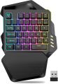 Hozee G60 One-Handed RGB Gaming Keyboard, USB Wireless Rainbow Letters Glow Single Hand Mechanical Feeling Keyboard with Wrist Rest Support, Portable 35 Keys for Laptop, PC, Computer HozeeoZ3u8hby. 