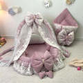 baby snuggle bed with portable handle n mosquito net n cloud cushion and carry nest in velvet stuff. 