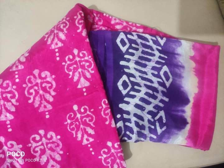 Comilla%20Batik%20Half%20Silk%20Sharee%20Women's%20Fashionable%20Traditional%20Sari%20Blouse%20Included%20-%20Image%203