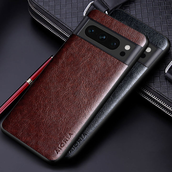 Luxury PU leather Case for Google Pixel 8 7 6 5 Pro 7A 6A 5A 4A 4 XL Business solid color design phone cover Soft TPU&Hard PC