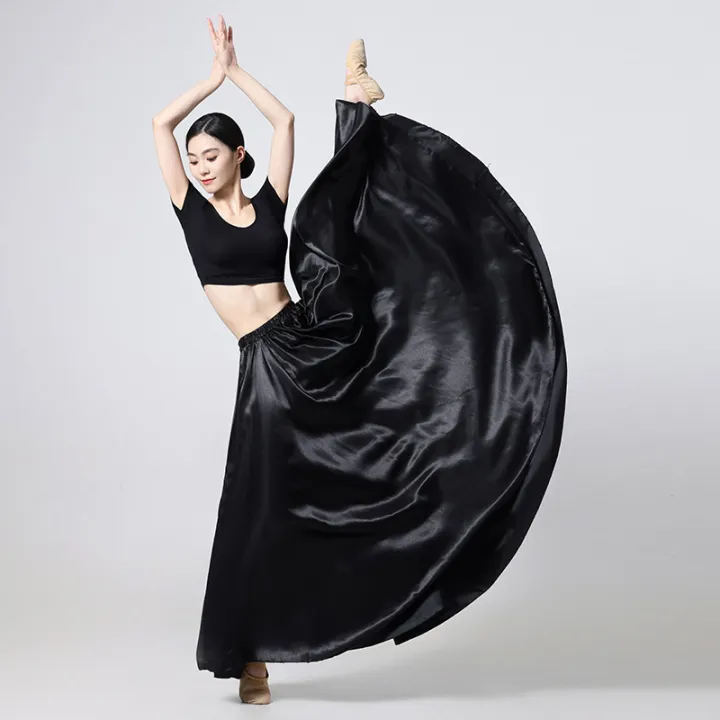 Women's%20Satin%20Long%20Skirt%20with%20Elastic%20Waistband%20for%20Ballroom%20Latin%20Belly%20Dance%20Full%20Circle%20Performance%20Skirt%20-%20Image%205