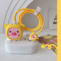 Cute IPhone Cable Protector Cover 18W 20W EU US Cartoon Charger Case Line Spiral Winder for IPhone 15 14 13 12 Pro Max. 