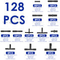128Pcs Vacuum Connector Assortment nylon Hose Joiner Tee Water Spray Pipe Joints Automotive Vacuum Tubing Connector for Car. 