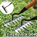 8/7/6/5teeth Garden Weeding Rake Heavy Duty Metal Gardening Hoe Weeding Rake Farm Tool for Gardening Weeding Loosening Soil Rake. 