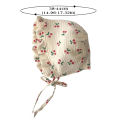 Korean Print Baby Sun Hat Cute Flower Cherry Infant Girls Princess Cap Spring Autumn Cotton Newborn Ear Protection Caps Bonnet.