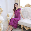 Nightgown Halter Ice Silk Sexy Dressschool Pajamas Simulation Silk Transparent Erotic Home Wear Long Skirt Models Large Size 2xl. 