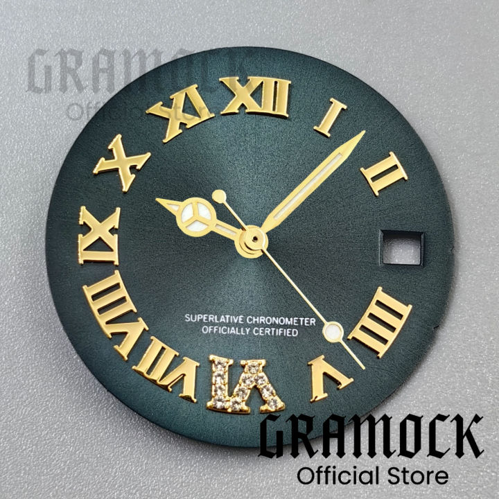 GRAMOCK%2025mm%20Brown%20Roman%20Watch%20Dial%20Hands%20Sunberst%20Diamond%20Dial%20For%20NH15%20Automatic%20Lady's%2031mm%20Wristwatch%20Modified%20Accessories%20-%20Image%205