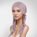 Solid Color Muslim Fashion Hijabs Turban Bonnet Long Tail Head Wraps Elastic Hijab Hats Breathable Chemo Cap For Women Girls. 