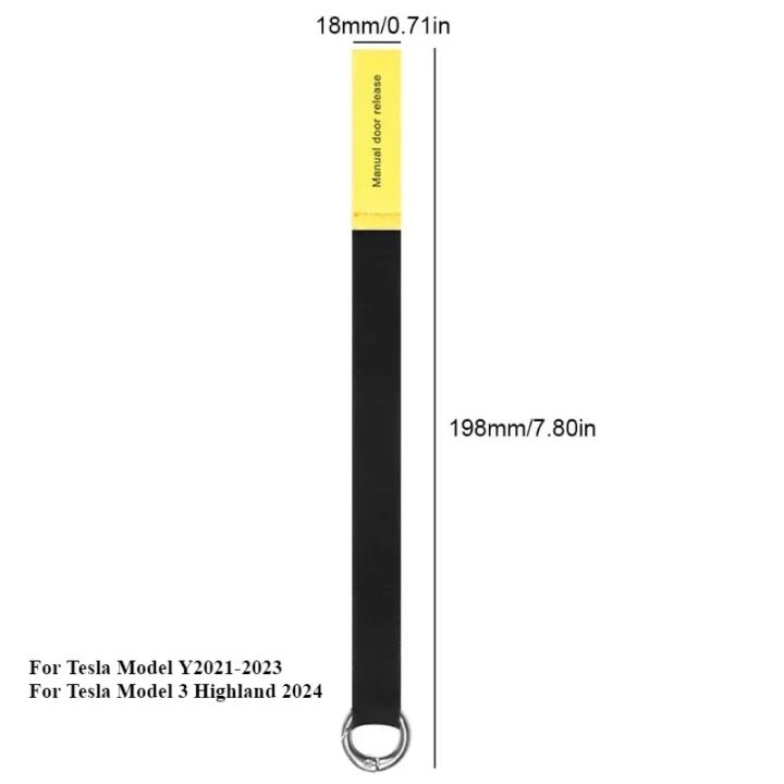 2PCS%20Car%20Rear%20Door%20Emergency%20Safety%20Rope%20For%20Tesla%20Model%20Y%20Model%203%20Highland%202024%20Rear%20Door%20Mechanical%20Switch%20Emergency%20Handle%20-%20Image%205