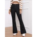 Ladies Black Soft Flare Jeans. 