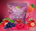 Gluta Collagen Pink Drink - Skin Whitening & Hair Nail Growth Supplement. 