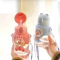Cute Rabbit Water Bottle With Straw Leak Proof Bpa free. 