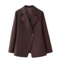 HH 2024 Women's Chic Waist Casual Suit Jacket Fashion V-neck Single Button Decoration Elegant Women's Street Casual Jacket. 