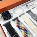 H12 Ultra 8 in 1 ultra Smartwatch HD display sports mode health monitor Bluetooth calling men women smartwatch. 