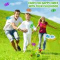 Kids Pop-Up Flying Saucer Launcher Toy with Pink Elephant Flying Discs Outdoor Backyard Park Play Game Durable Launcher. 