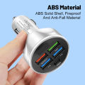 250W LED Car Charger 5 Ports Fast Charge PD+QC3.0 USB C Car Phone Charger Type C Adapter in Car For iphone   . 