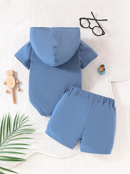 2pcs%20Summer%20Baby%20Boys%20Cartoon%20Pig%20Hooded%20Set,%20Cute%20Print%20Romper%20+%20Shorts,%20Cool%20Casual%20Style,%20Daily/Home/Photoshoot%20Wear,%200-12M%20-%20Image%202