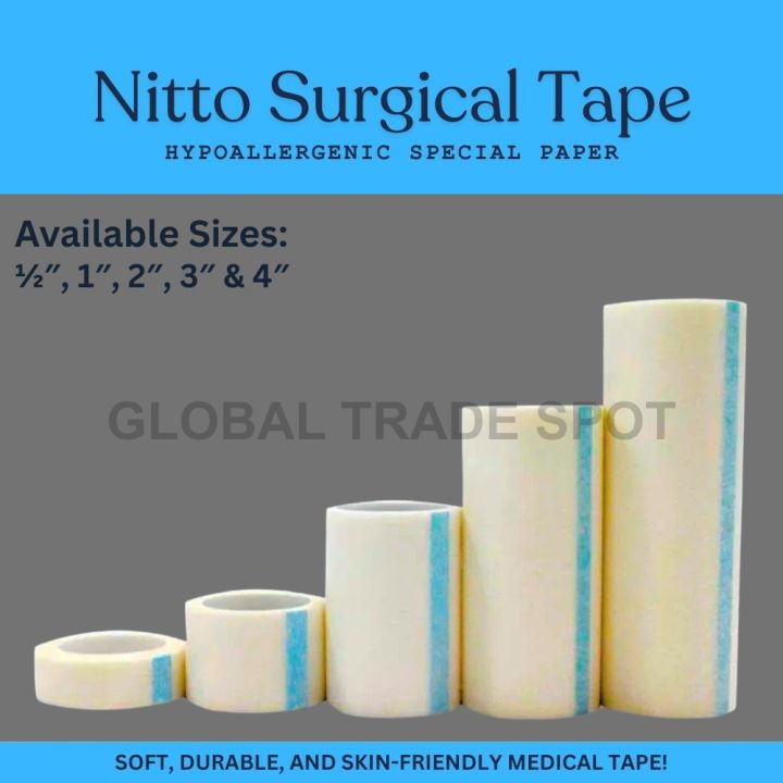 Surgical Paper Tape Roll – Soft & Breathable Adhesive Tape | 0.5 Inch 1 Inch 2 Inch 3 Inch 4 Inch | 1 to 12 Pcs | 4.5m Length | Multipurpose for Sensitive Surfaces, Eyelash Extensions, Crafts, DIY Projects & Beauty Use – Skin-Friendly & Easy to Remove