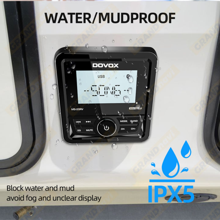 GRANDnavi%20Marine%20Radio%20Boat%20Stereo%20Bluetooth%20FM%20AM%20Digital%20Media%20Audio%20Player%20Waterproof%20For%20Yacht%20ATV%20UTV%20Golf%20Cart%20Motorcycle%20-%20Image%203