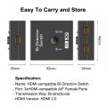 2 Port HDMI-Compatible 2.0 Switch 4K 2x1 1x2 Bi Directional Switcher 2 Input 1 Output Splitter for PS4/3 TV Box Switcher Adapter. 