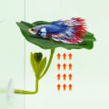 1 pc Green Leaf Hammock for Betta Fish Stress-Reducing Aquarium-Safe Decor with Suction Cup for Fish Tank Fake Plants Decoration. 