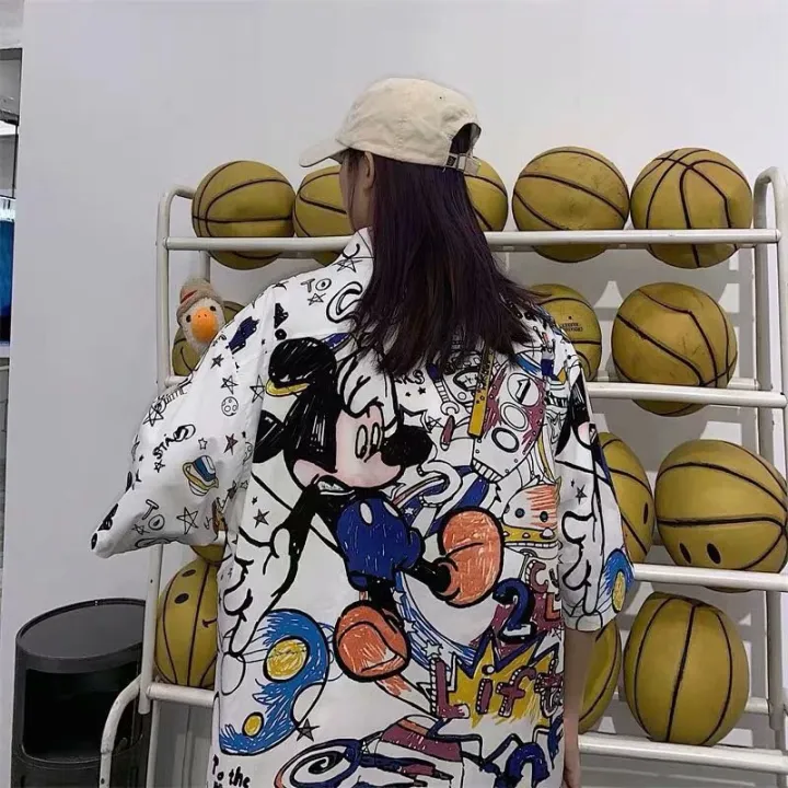 Korean short sleeve cartoon shirt size M L XL XXL men/women wear