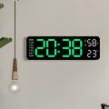 Large Digital Wall Clock Temperature and Humidity Week Display Brightness Adjustable Electronic LED Table Alarm Clock 12/24H. 