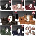 5 Pcs Jimmy Choo Bag Set, Good Quality, Small Pouches, Light Weight, Material, Soft Leather, Must Watch Real Video, With Chain. 