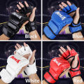 Professional Boxing Training Gloves Half Finger Leather Cushion for Adult Sanda Boxing UFC Training Sandbag Knuckles. 