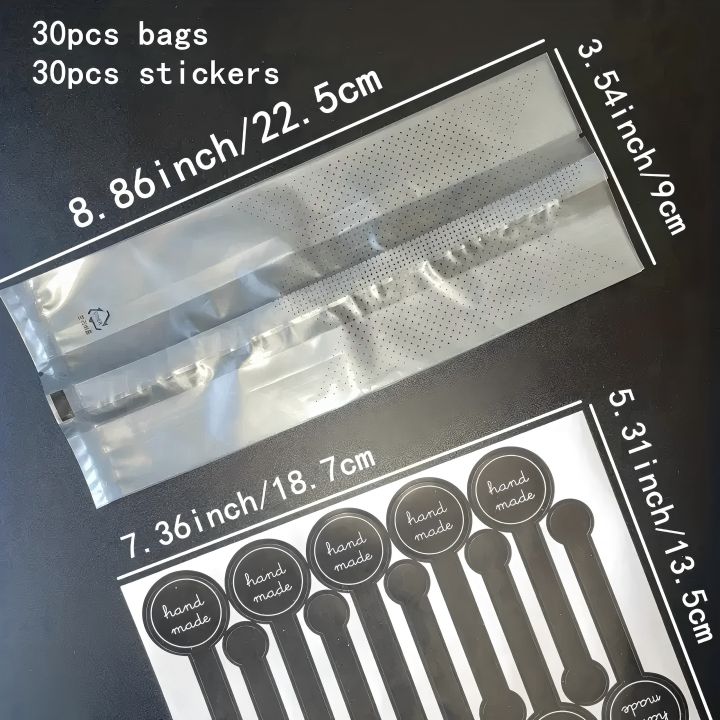 60pcs%20Black%20Polka%20Dot%20Frosted%20Rectangular%20Biscuit%20Bag,%20Gift%20Packaging%20Bag,%20With%20Black%20Self-adhesive%20Sticker%208.86''%C3%973.54''%20-%20Image%202