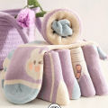 5 Pairs Girls' Thick Socks,Cute Cartoon Bunny Children's Socks, Winter Warmth, Purple Mid Tube Socks, Autumn/Winter.