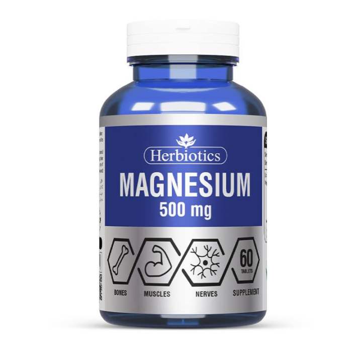 Herbiotics Magnesium 500mg 60s Tablets || Herbiotics Magnesium For Bones Health Muscles Health Nerves Health