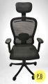MBM Butterfly High Back Revolving Chair with Headrest and Centre Tilt Mechanism in Black Fabric And Mesh/Net Back Executive Chair. 