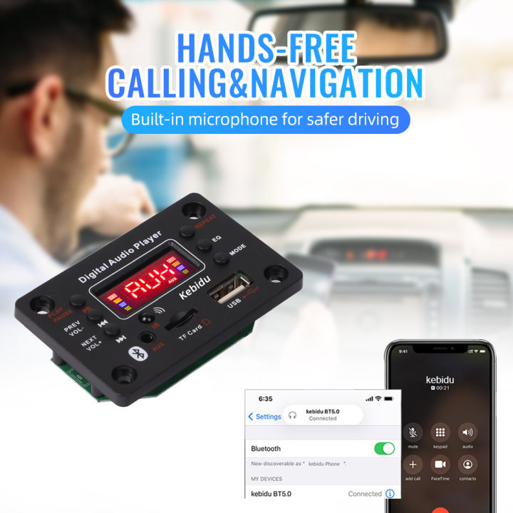 Bluetooth%205.0%20MP3%20WMA%20Decoder%20Board%20DC%2012V%20Wireless%20Car%20Audio%20USB%20TF%20FM%20Radio%20Module%20Color%20Screen%20MP3%20Player%20with%20Remote%20Control%20-%20Image%202