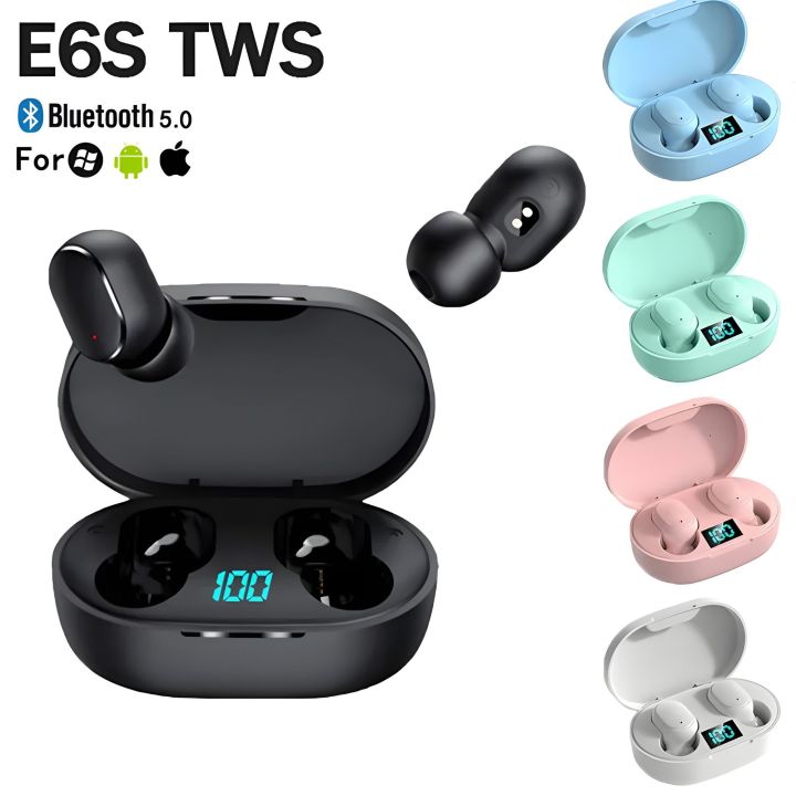 TWS E6S Bluetooth Earphones Wireless bluetooth headset Noise Cancelling Headsets With Microphone Headphones For Xiaomi Oppo Realme Huawei