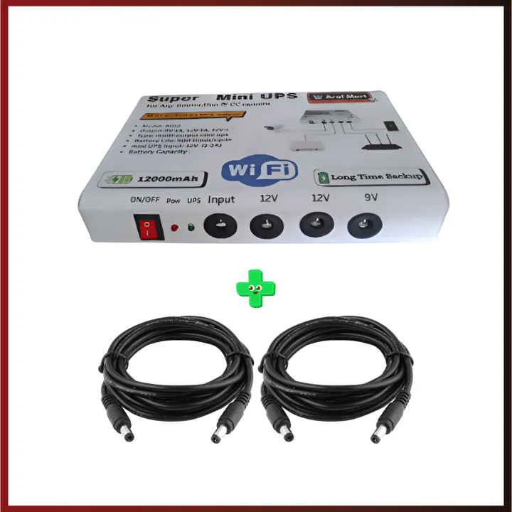 Mini%20Ups%2012V/12V/9V%2012000mAh%20Powerful%20Lithium%20Ion%20Battery%20With%20Charger%20For%20Wifi%20Router%20%7C%20Onu%20%7C%20Access%20Control%20And%20Ip%20Camera%20-%20Image%205