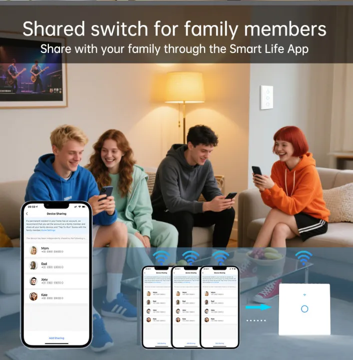 1%202%203%204%20Gang%20WiFi%20RF%20433mhz%20Touch%20Wall%20Light%20Smart%20Wireless%20with%20Switch%20220V%20no%20Neutral%20EU%20Work%20With%20Tuya%20Alexa%20%20-%20Image%207