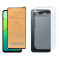 Infinix Smart 10 Plus Matte Glass Protector Ceramic Glass + Back Protector Carbon Fiber Matte Soft Skin Sheet For Smart 10 Plus. 