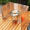 8/10 Plates Outdoor Stove Wind Shield with Storage Bag Cooking Burner Windproof Screen Aluminum Alloy for Camping Picnic.
