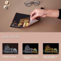 4PCS Postcard Night Scene Colorful Scratch Art Cool And Colorful Scratch Art With Bamboo Sticks,Landscape Architecture Clip Art. 