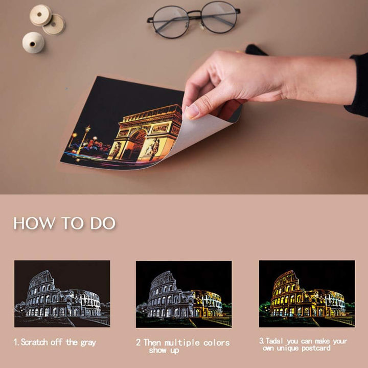 4PCS%20Postcard%20Night%20Scene%20Colorful%20Scratch%20Art%20Cool%20And%20Colorful%20Scratch%20Art%20With%20Bamboo%20Sticks,Landscape%20Architecture%20Clip%20Art%20-%20Image%205
