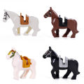 Medieval Series War-Horse Building Blocks White/Black/Brown Horses Battle Steed DIY Bricks Toys For Children Christmas Gifts.