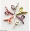 Pack of 3 Korean style large hair claw T-clip, matte no slip. 