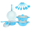 12Pcs Non Stick Cookware Set Deep Frying Pan with Lid Milk Pot Maifan Stone Frying Pan Stackable Pot Set for All Types of Cooker. 
